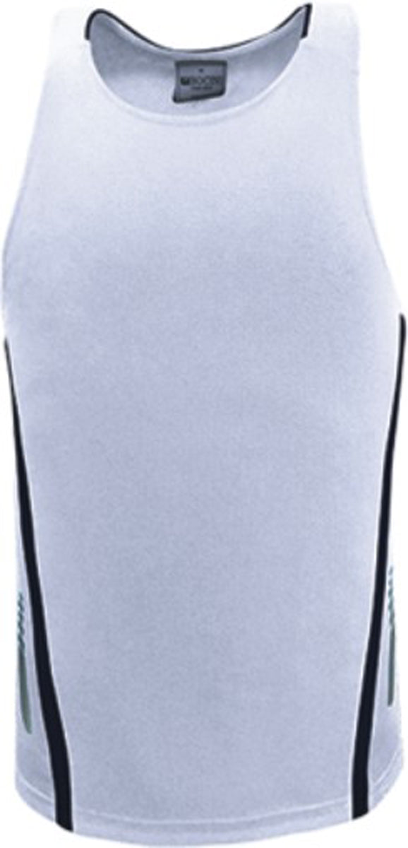 Unisex Elite Sports Singlet in White/Navy