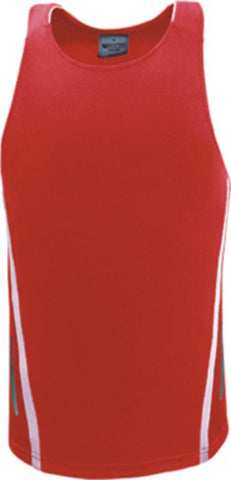 Unisex Elite Sports Singlet in Red/White