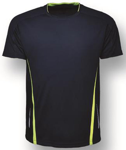 Kids Elite Sports Tee in Navy/Lime