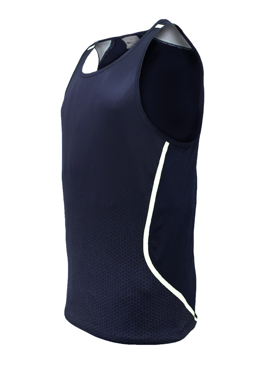 Unisex Adults Sublimated Sports Singlet in Navy/White
