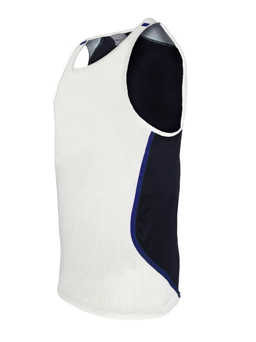 Unisex Adults Sublimated Sports Singlet in White/Black/Navy