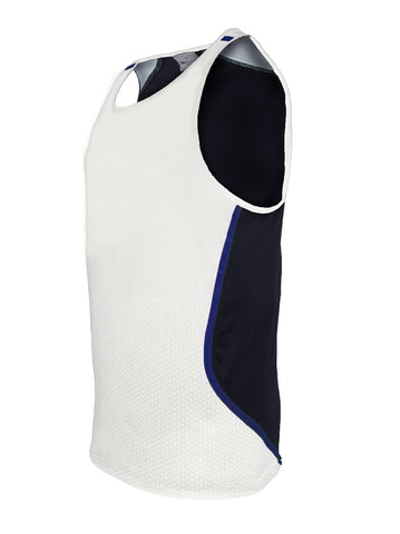 Unisex Adults Sublimated Sports Singlet in White/Black/Navy