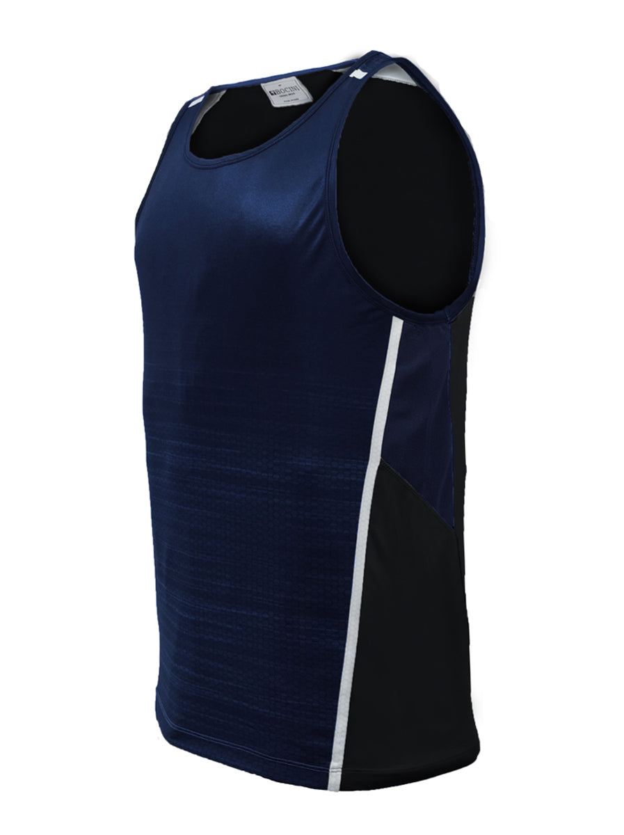 Unisex Adults Sublimated Panel Singlet in Navy/Black