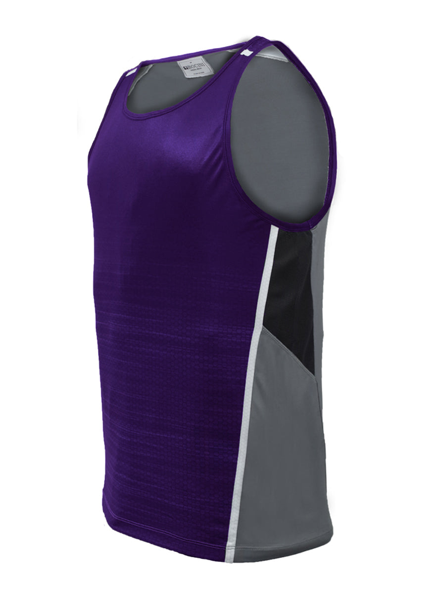 Unisex Adults Sublimated Panel Singlet in Purple/Grey