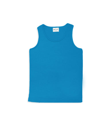 Kids Breezeway Micromesh Singlet in Cyan