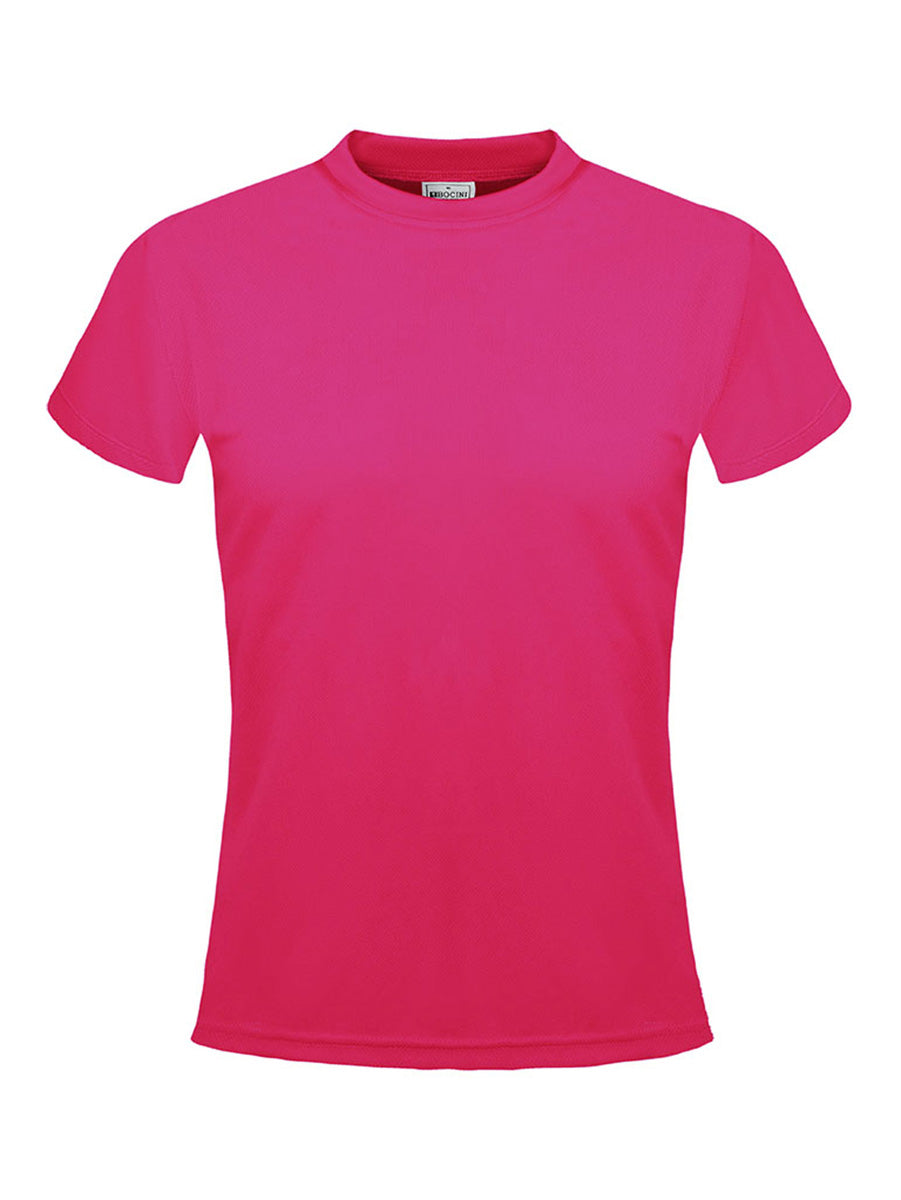 Ladies Plain Breezeway Micromesh Tee in Magenta