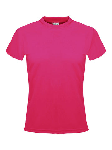 Ladies Plain Breezeway Micromesh Tee in Magenta