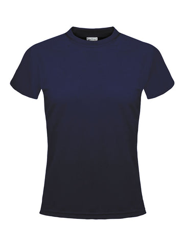 Ladies Plain Breezeway Micromesh Tee in Navy