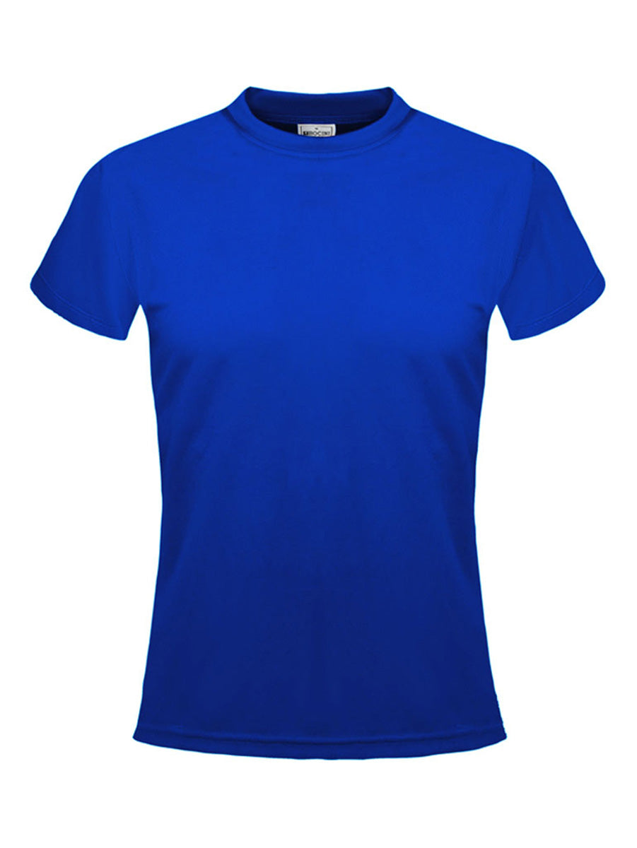 Ladies Plain Breezeway Micromesh Tee in Royal