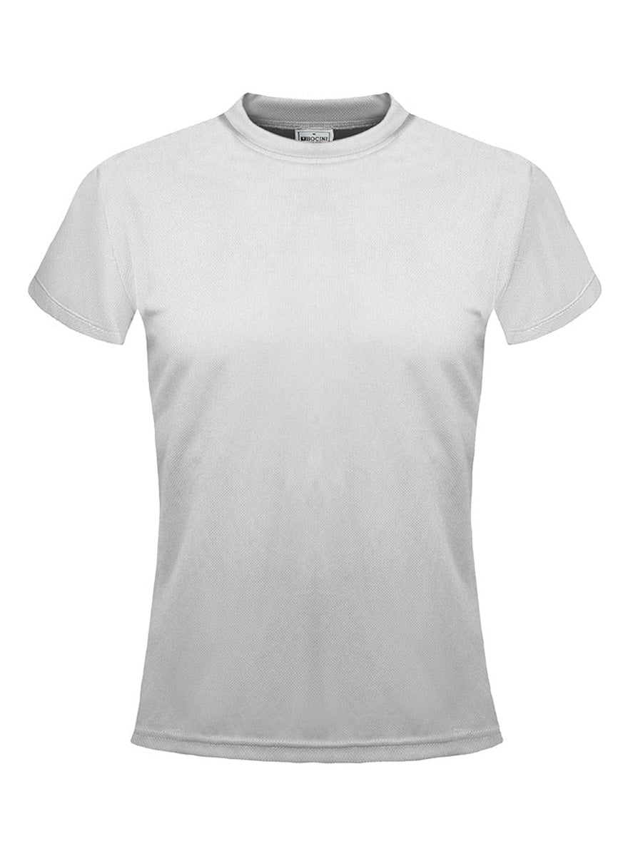 Ladies Plain Breezeway Micromesh Tee in White