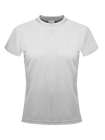 Ladies Plain Breezeway Micromesh Tee in White