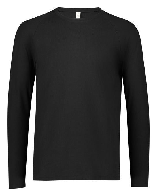 Performance Mens Long Sleeve Tee Black front view