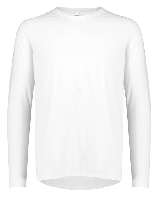 Performance Mens Long Sleeve Tee White front view