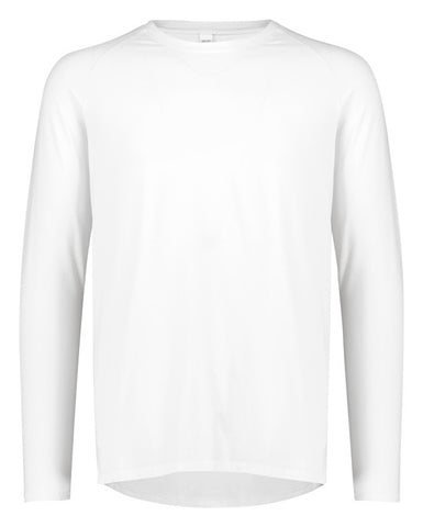 Performance Mens Long Sleeve Tee White front view