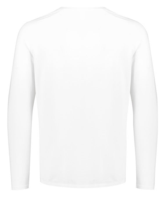 Performance Mens Long Sleeve Tee White back view