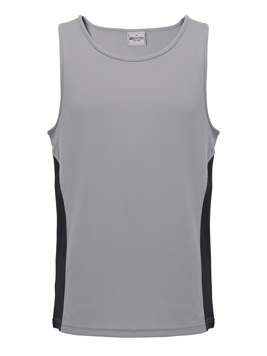 Unisex Adults Mens/Kids Micro Mesh Contrast Singlet in Grey/Black