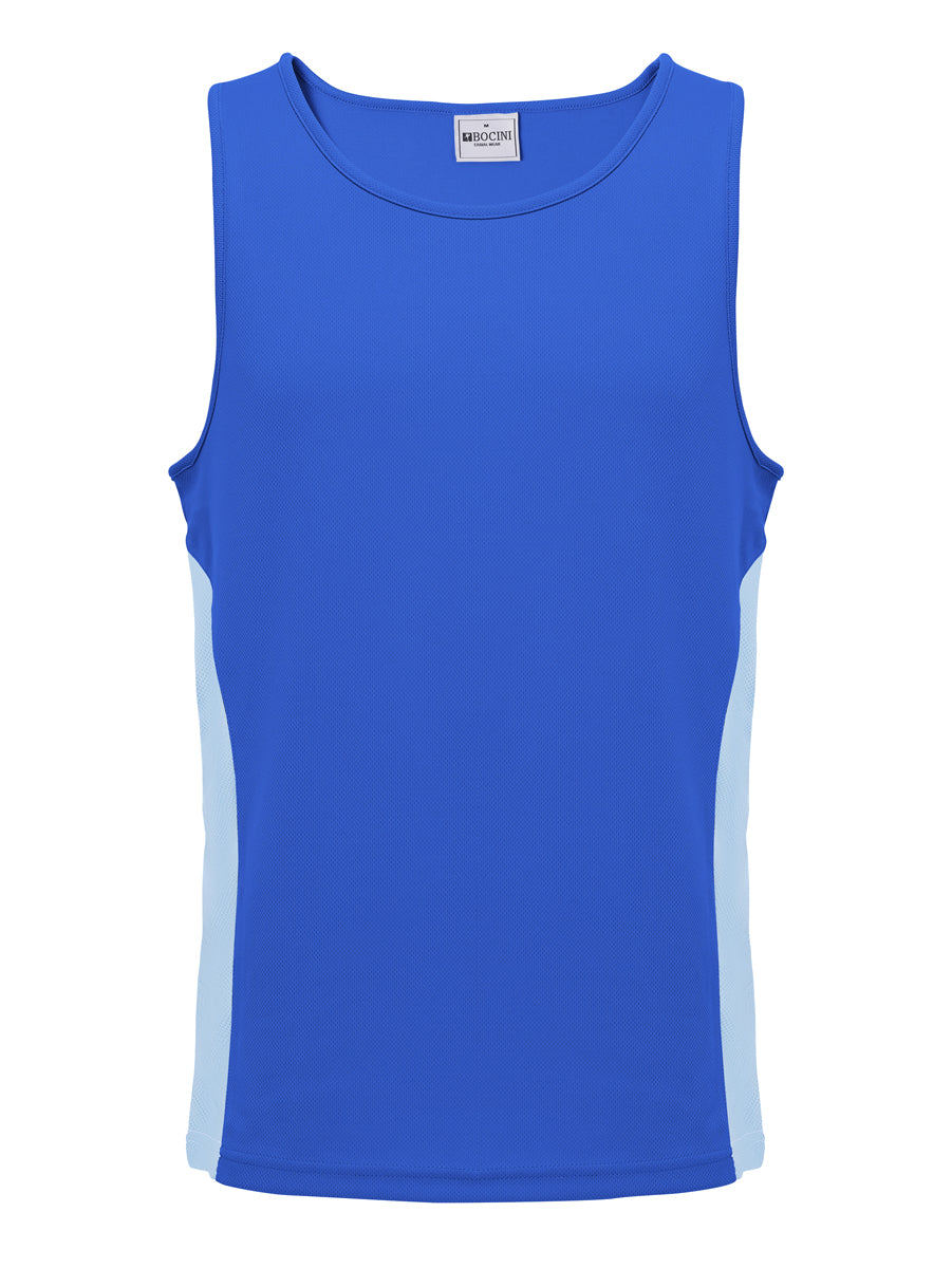 Unisex Adults Mens/Kids Micro Mesh Contrast Singlet in Royal/Sky Blue