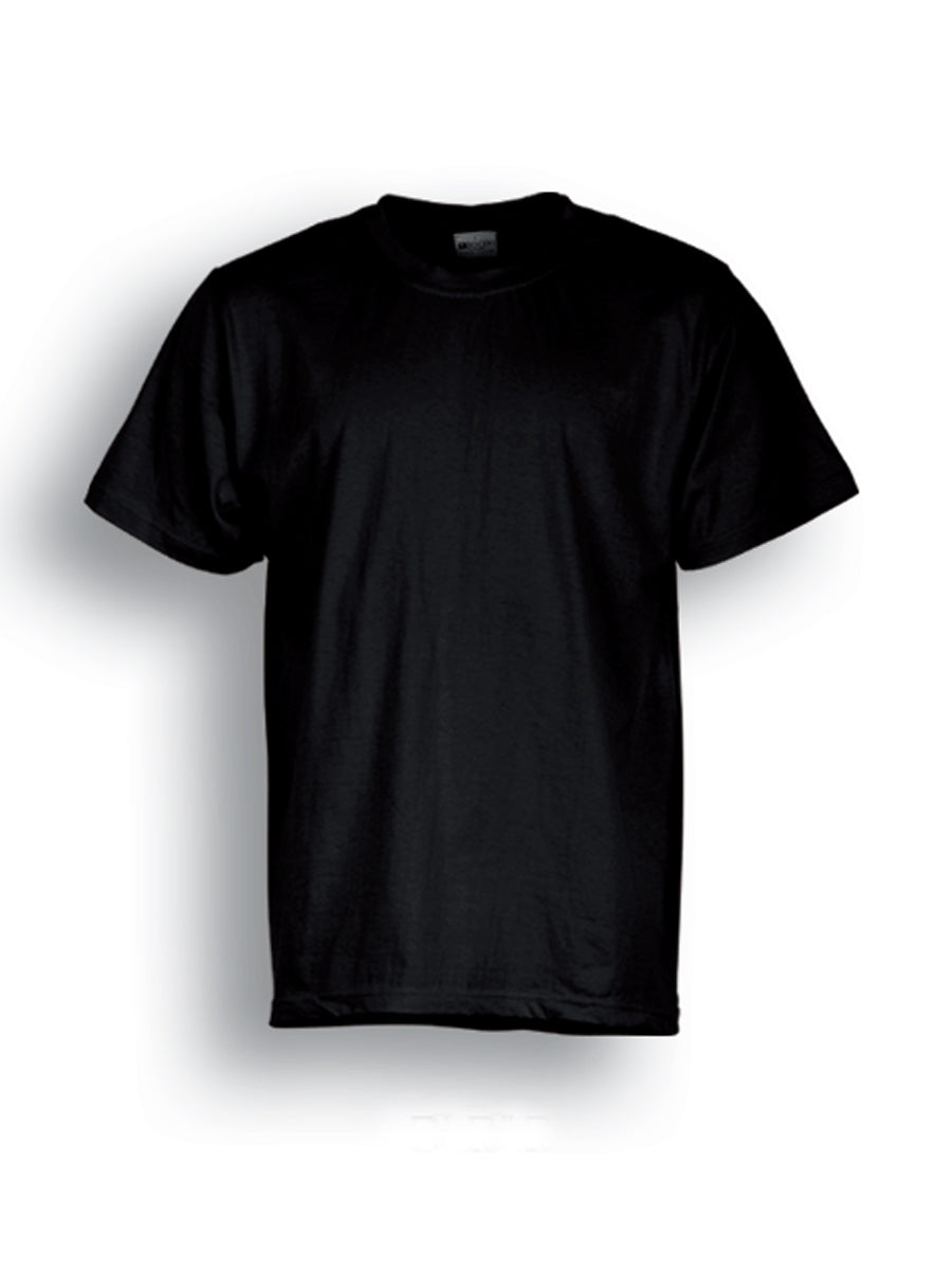 Unisex Adults Plain Cotton Tee Shirt in Black