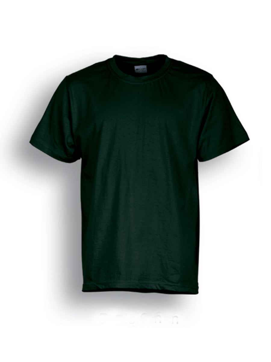 Unisex Adults Plain Cotton Tee Shirt in Bottle Green