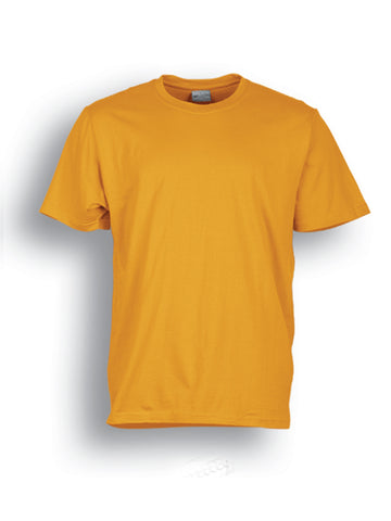 Unisex Adults Plain Cotton Tee Shirt in Gold