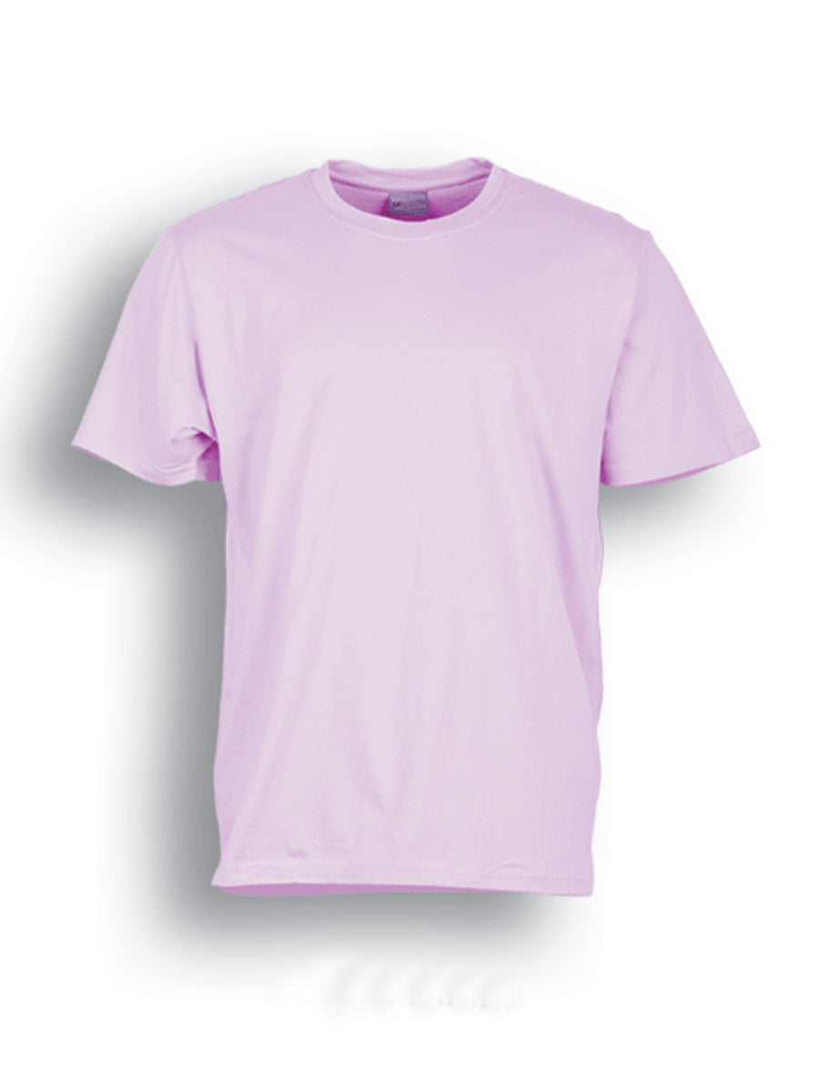 Unisex Adults Plain Cotton Tee Shirt in Light Pink