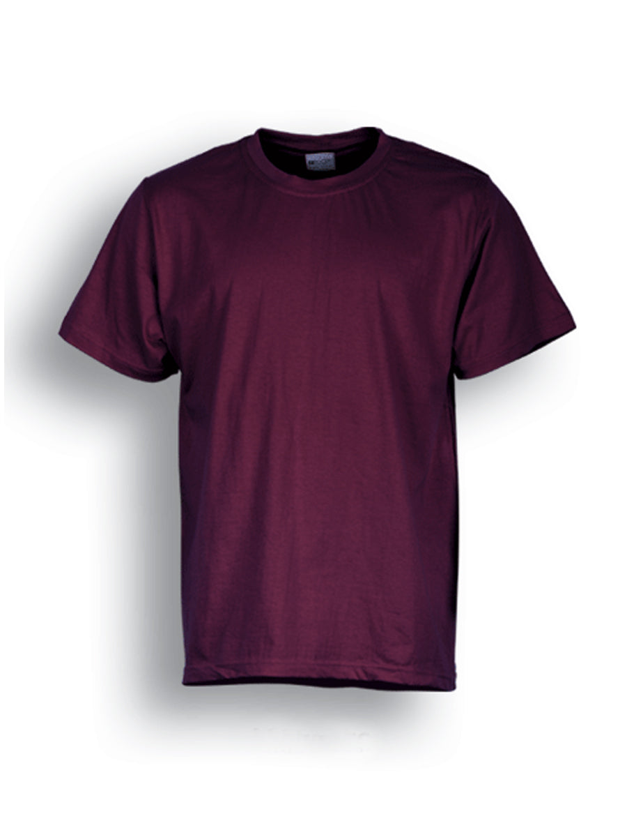 Unisex Adults Plain Cotton Tee Shirt in Maroon