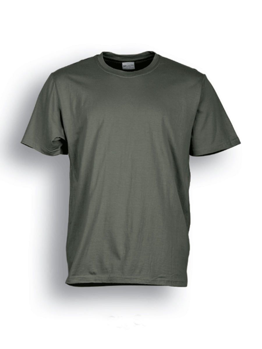 Unisex Adults Plain Cotton Tee Shirt in Olive