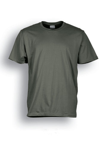 Unisex Adults Plain Cotton Tee Shirt in Olive