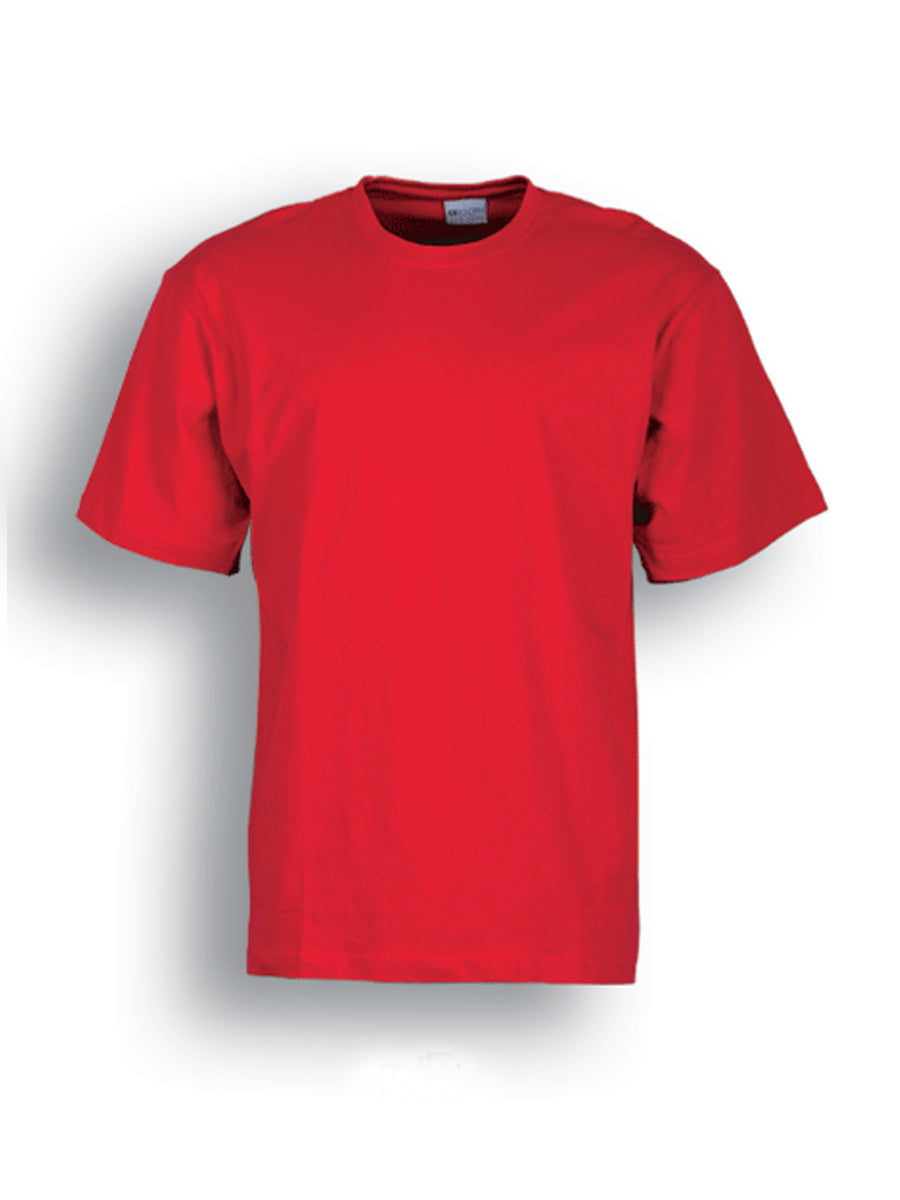 Unisex Adults Plain Cotton Tee Shirt in Red