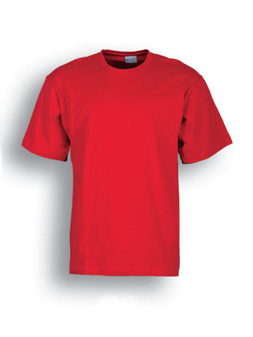 Unisex Adults Plain Cotton Tee Shirt in Red