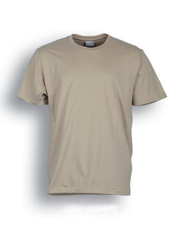 Unisex Adults Plain Cotton Tee Shirt in Sand