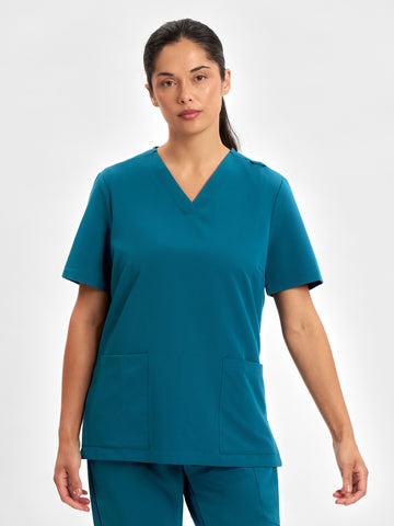 Pulse Womens V-Neck Scrub Top-CU543LS-inaura-0