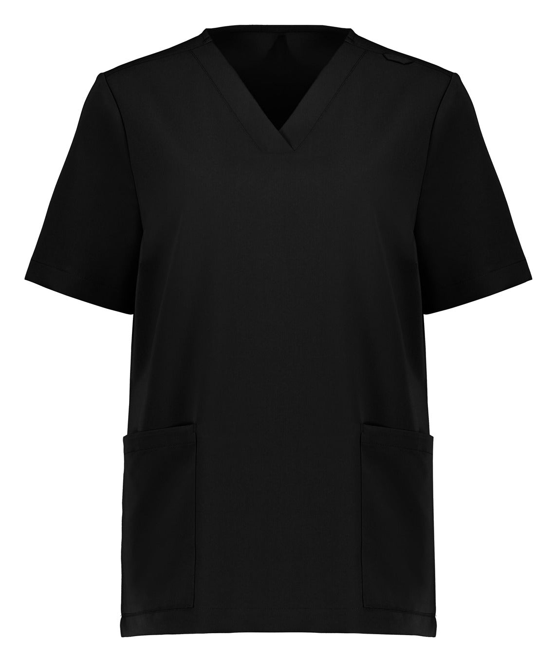 Pulse Womens V-Neck Scrub Top Black front view