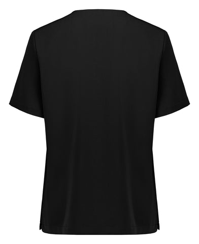 Pulse Womens V-Neck Scrub Top Black back view