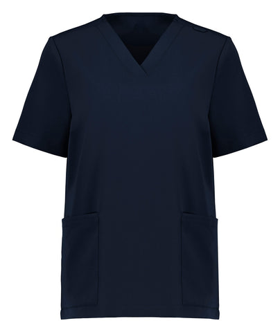 Pulse Womens V-Neck Scrub Top Midnight Navy front view