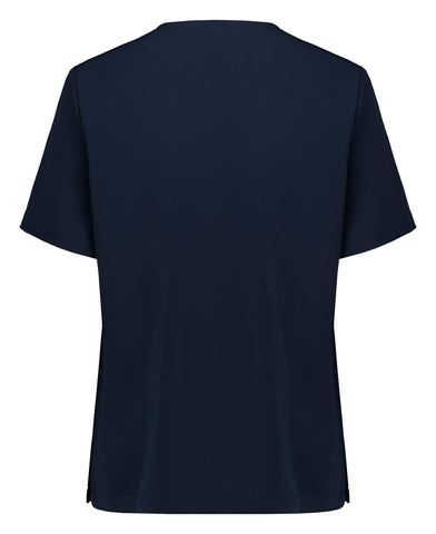 Pulse Womens V-Neck Scrub Top Midnight Navy back view