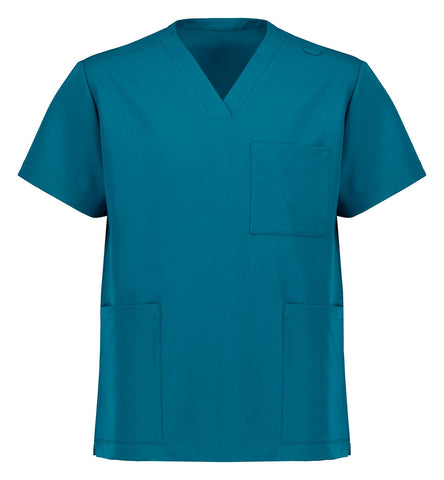 Pulse Unisex V-Neck Scrub Top Caribbean Blue front view