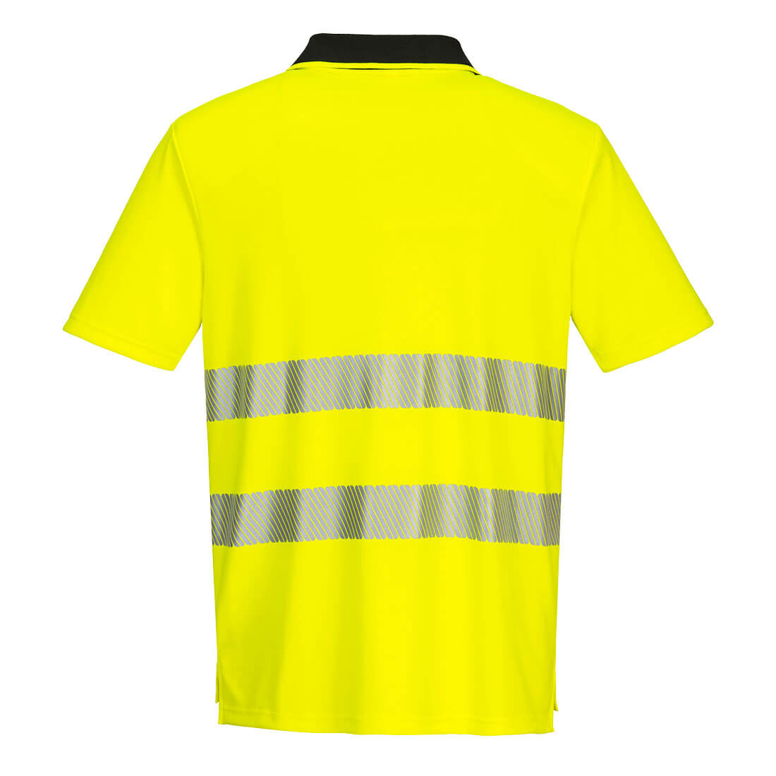 DX4 Hi-Vis Zip Polo Shirt S/S Yellow/Black back