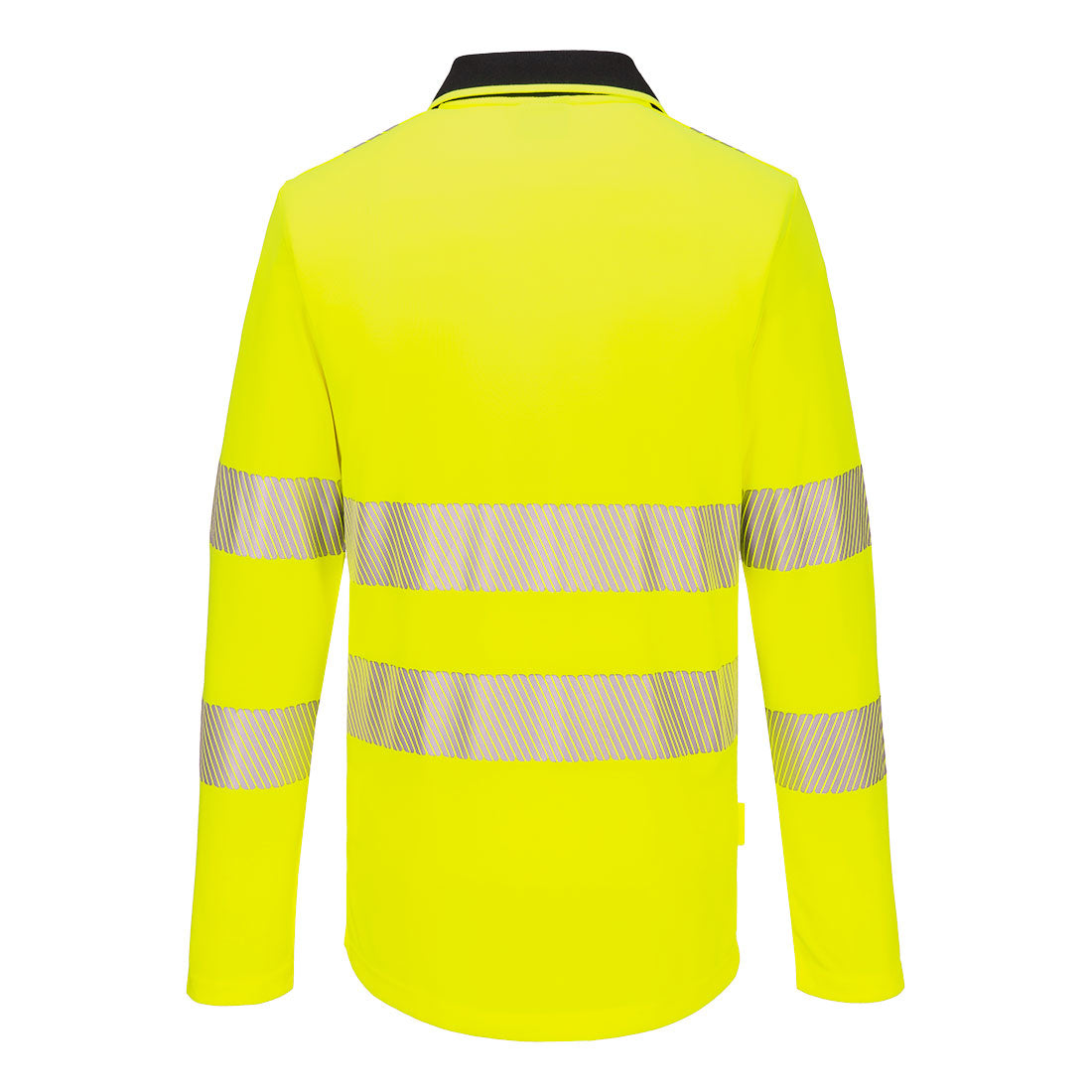 DX4 Hi-Vis Polo Shirt L/S Yellow/Black back