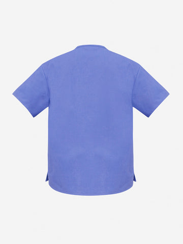 Classic Unisex Scrub Top Mid Blue back view