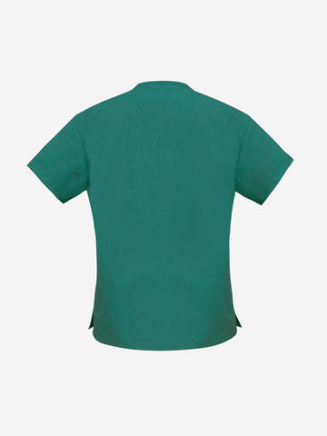Classic Womens Scrub Top Hunter Green back view