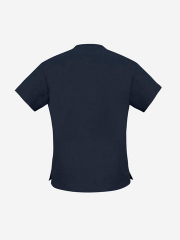 Classic Womens Scrub Top Navy back view