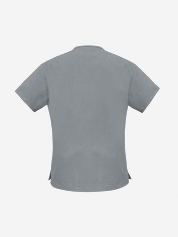 Classic Womens Scrub Top Pewter back view