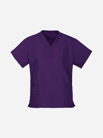 Classic Womens Scrub Top Purple front view