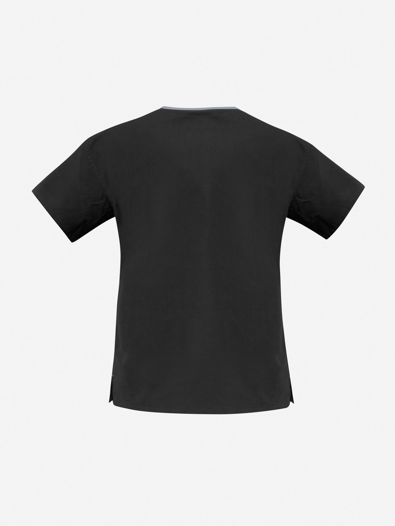 Classic Womens Contrast Scrub Top Black/Pewter back view