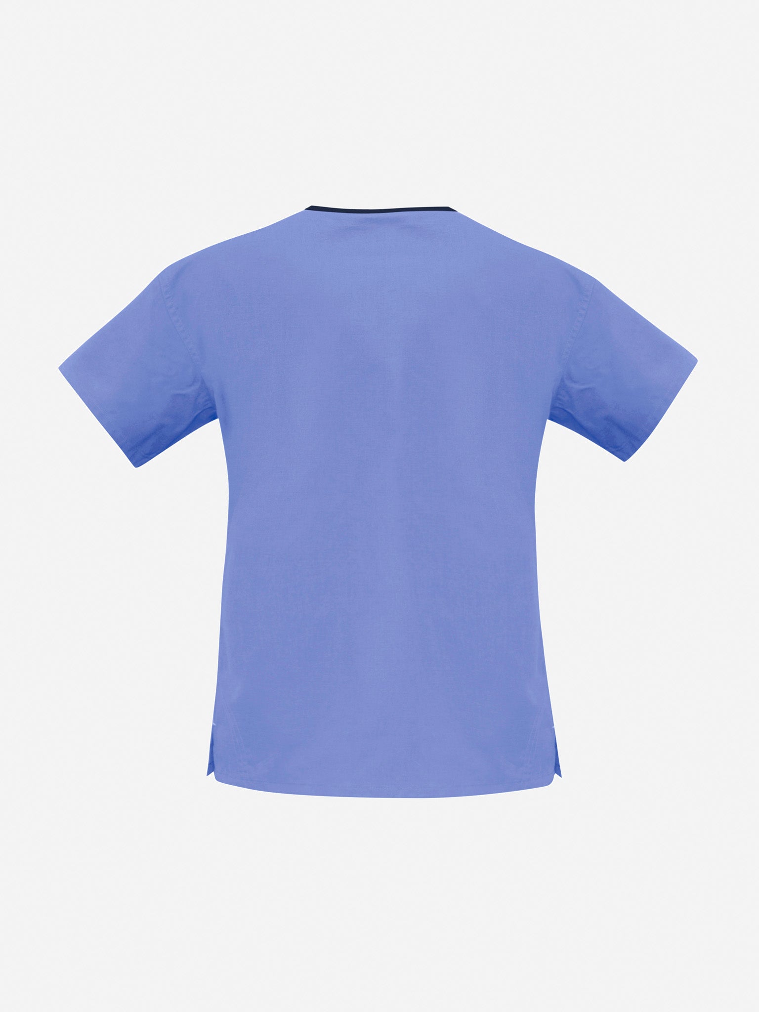 Classic Womens Contrast Scrub Top Mid Blue/Navy back view