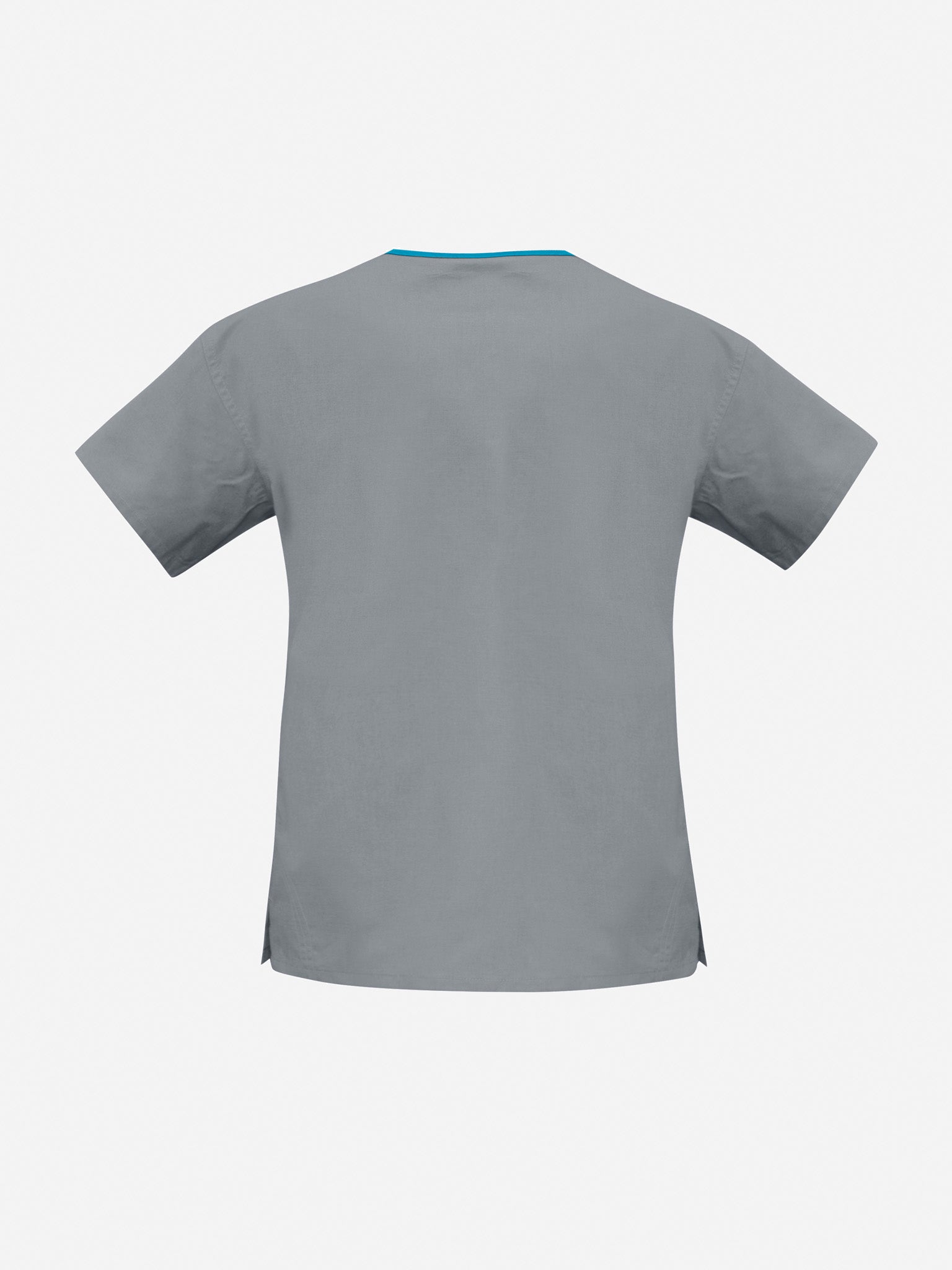 Classic Womens Contrast Scrub Top Pewter/Aqua back view