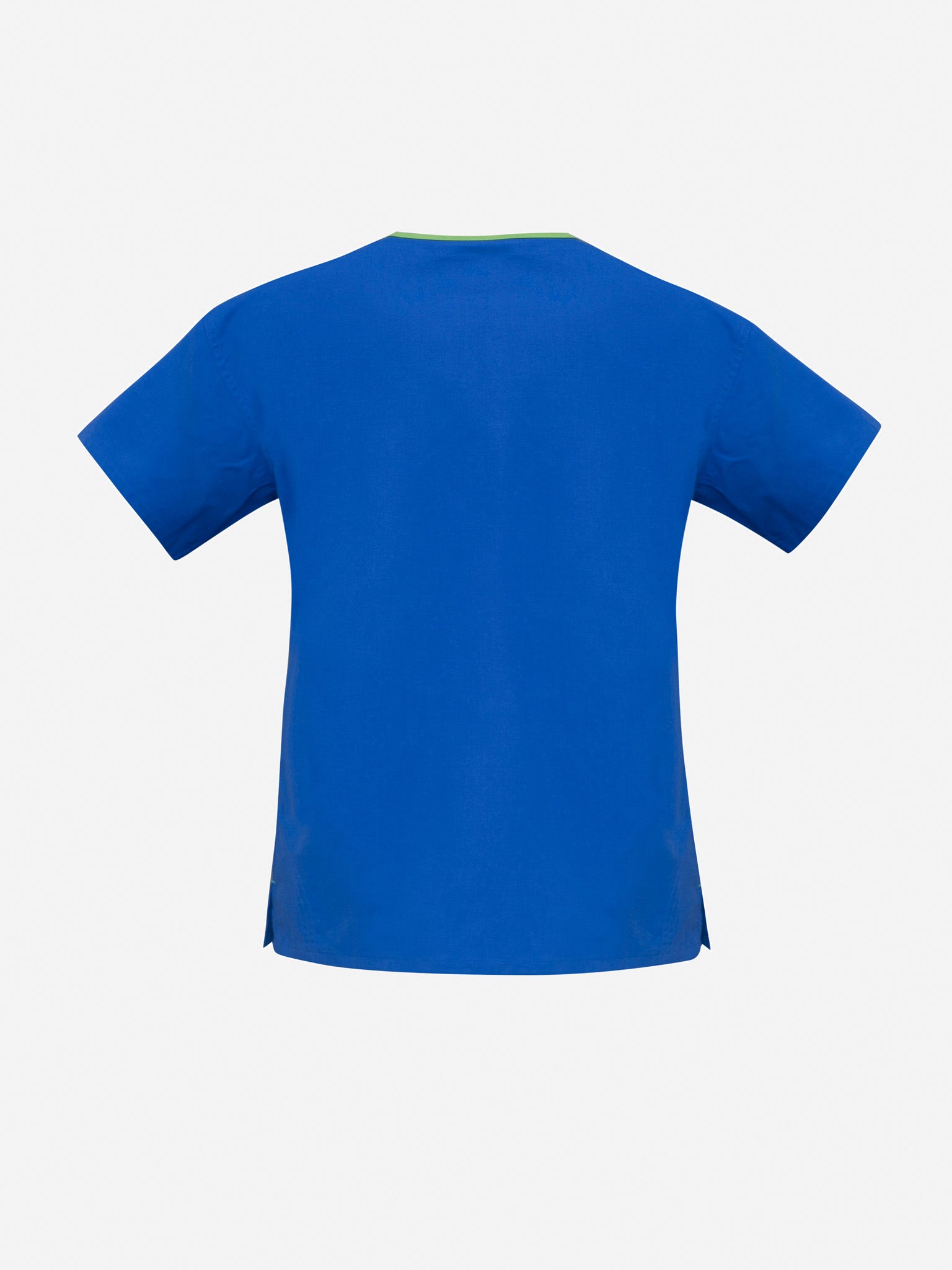 Classic Womens Contrast Scrub Top Royal/Lime back view