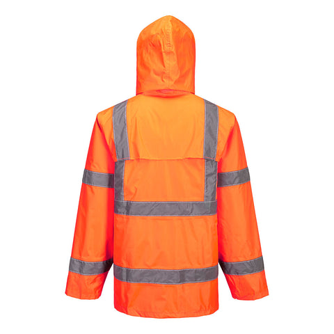 Hi-Vis Rain Jacket Orange back