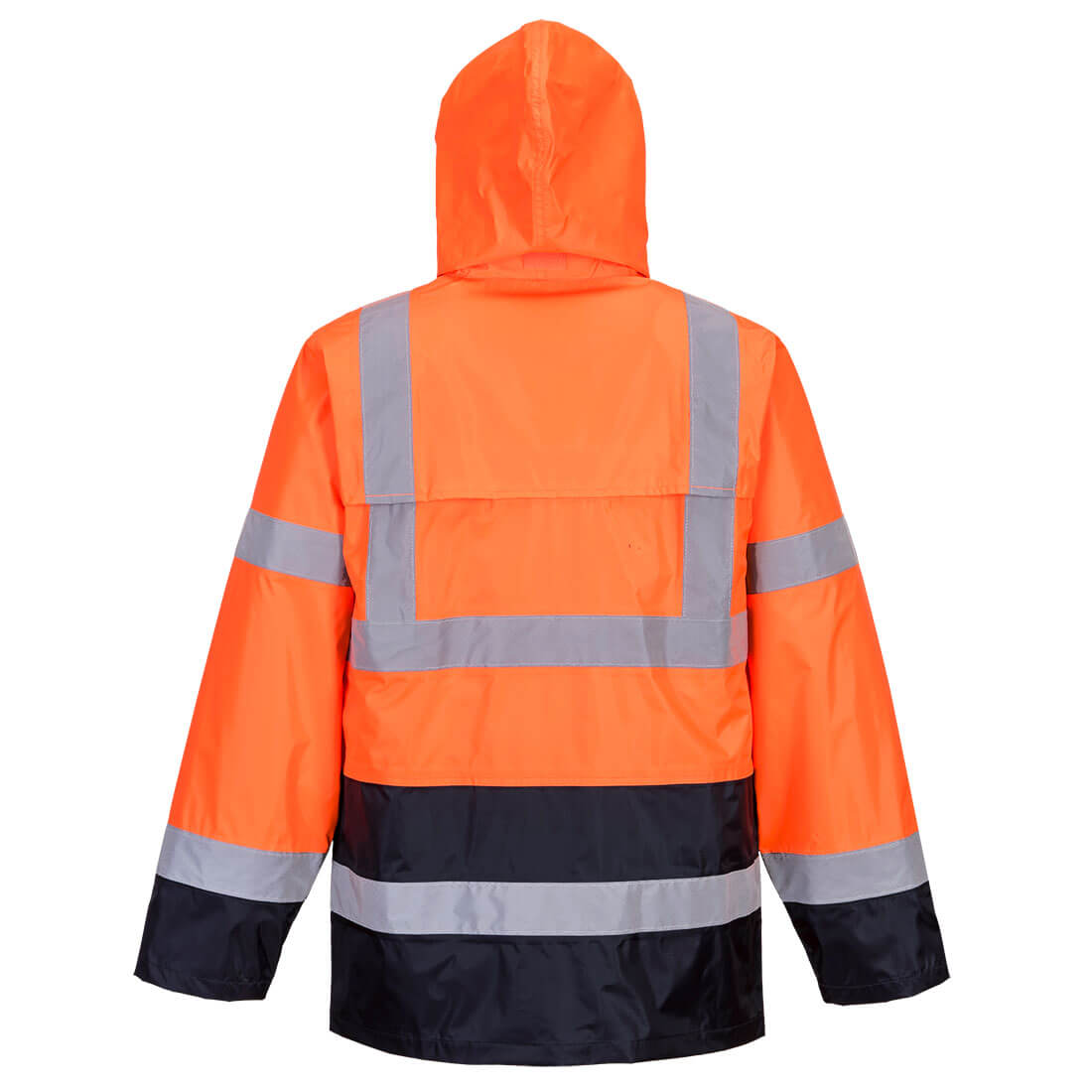Hi-Vis Contrast Rain Traffic Jacket Orange/Navy back